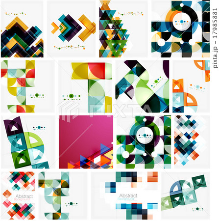 Set of triangle geometric abstract backgrounds 17985881