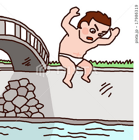 アニメーション天国 ぶろぐ 川に飛び込む パンツ一丁の男 の イラストが これだ