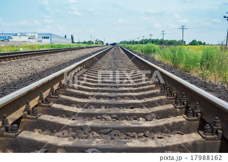railroad closeup to horizon. soft focus 17988162