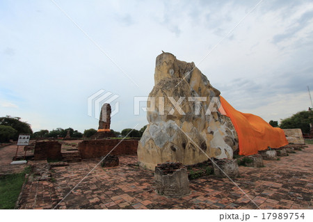 タイ　アユタヤ遺跡　ワット・ロカヤスタ 17989754