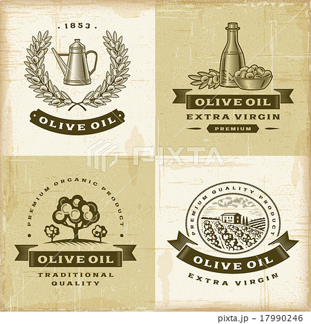 Vintage olive oil labels set Vintage olive oil labels set 17990246