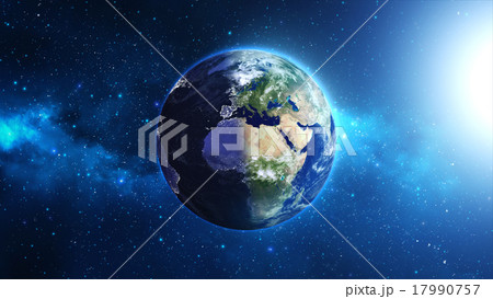 Planet Earth with asteroid in universe or space Planet Earth with asteroid in universe or space 17990757