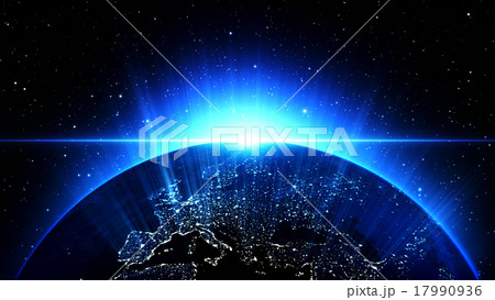 Planet Earth with sun in universe or space. Planet Earth with sun in universe or space. 17990936