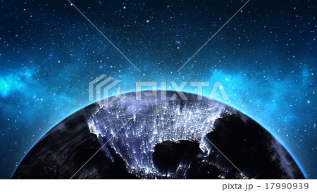 Planet Earth with sun in universe or space. Planet Earth with sun in universe or space. 17990939