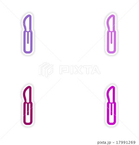 Set of paper stickers on white background medical Set of paper stickers on white background medical 17991269