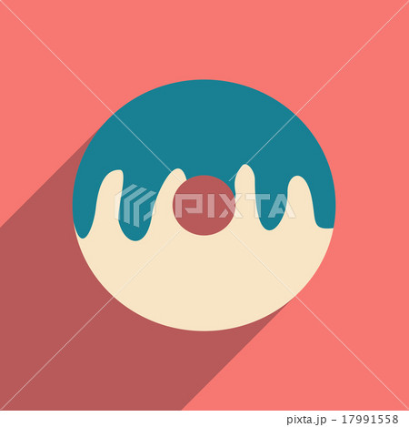 Flat with shadow icon and mobile application donut Flat with shadow icon and mobile application donut 17991558