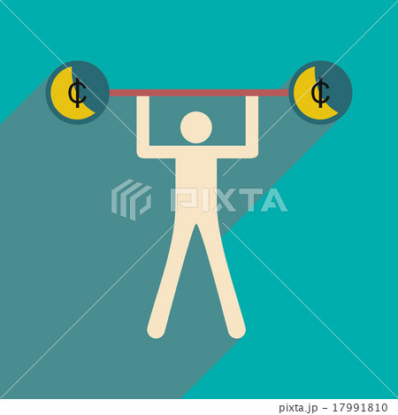 Flat with shadow icon man and the bar coins Flat with shadow icon man and the bar coins 17991810