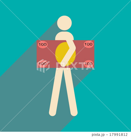 Flat with shadow icon People and dollar Flat with shadow icon People and dollar 17991812