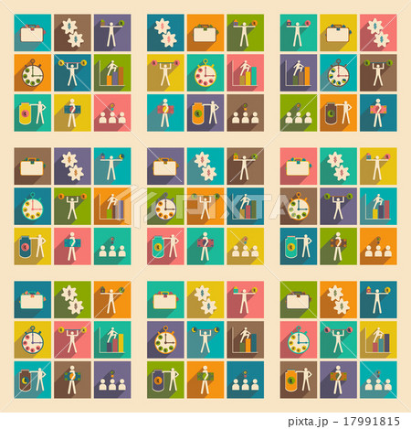 Flat with shadow concept stylish business icons Flat with shadow concept stylish business icons 17991815
