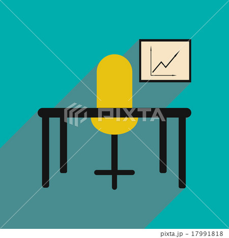 Flat with shadow icon office desk chair chart Flat with shadow icon office desk chair chart 17991818