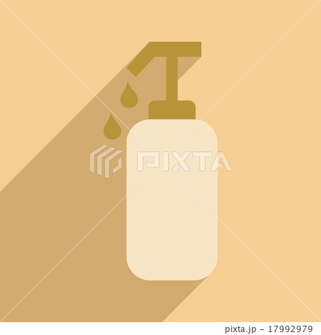 Flat with shadow icon and mobile application cream 17992979