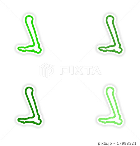 Set paper stickers on white background leg bone Set paper stickers on white background leg bone 17993521
