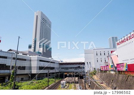 名古屋都市風景 金山橋から金山駅を望むの写真素材