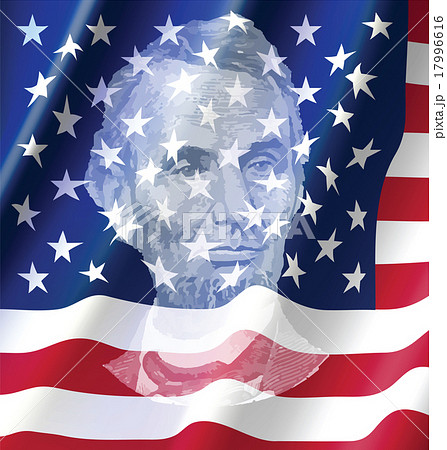 Abraham Lincoin on United of America Flag 17996616
