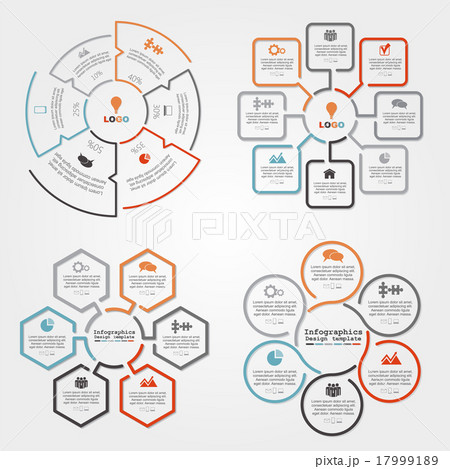 Set of infographics report template layout. Vector 17999189