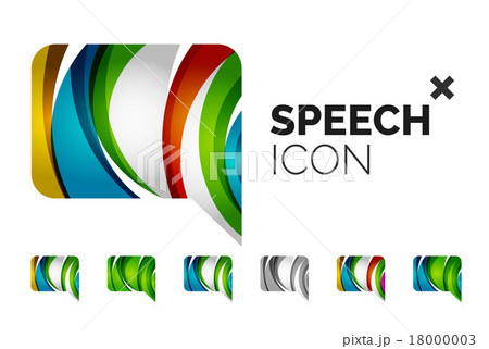Set of abstract speech bubble and cloud icons 18000003