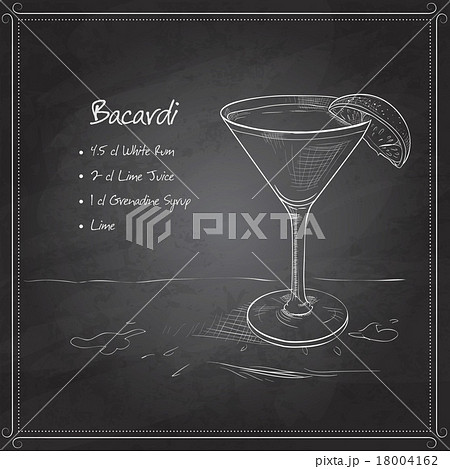 coctail bacardi on black board 18004162