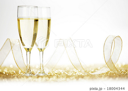 Champagne and ribbon 18004344
