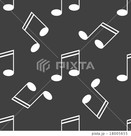 Music elements notes web icon. flat design. Seamle 18005655