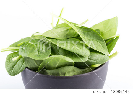 Green spinach on a white background 18006142