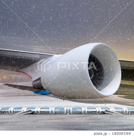 turbine of plane at non-flying weather 18006599