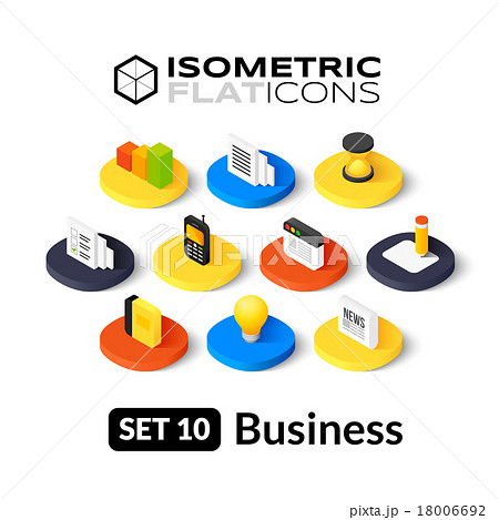 Isometric flat icons set 10 18006692