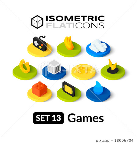 Isometric flat icons set 13 18006704