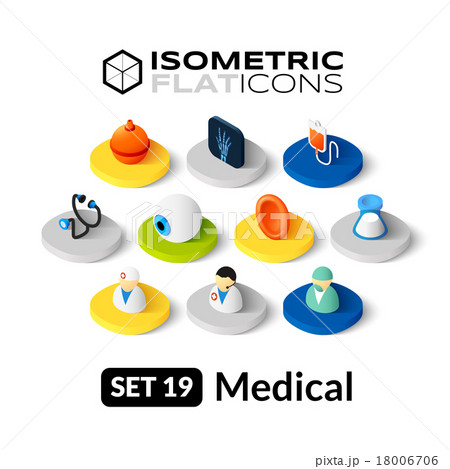 Isometric flat icons set 19 18006706