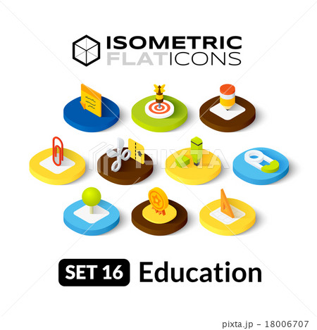 Isometric flat icons set 16 18006707