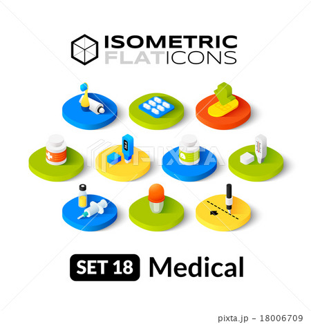 Isometric flat icons set 18 18006709