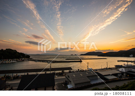 室津の日没 18008111