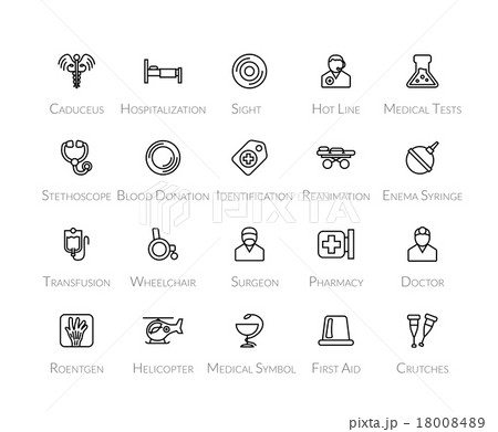 Outline icons thin flat design, modern line stroke Outline icons thin flat design, modern line stroke 18008489