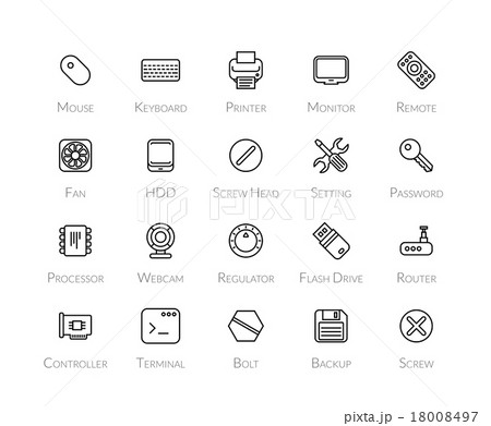 Outline icons thin flat design, modern line stroke 18008497