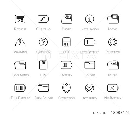 Outline icons thin flat design, modern line stroke Outline icons thin flat design, modern line stroke 18008576