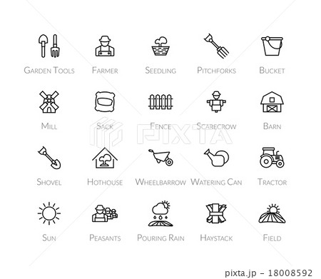 Outline icons thin flat design, modern line stroke Outline icons thin flat design, modern line stroke 18008592