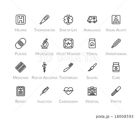 Outline icons thin flat design, modern line stroke Outline icons thin flat design, modern line stroke 18008593