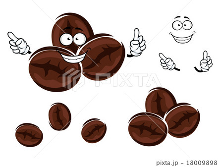 Happy brown coffee beans character Happy brown coffee beans character 18009898