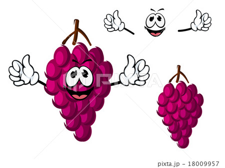 Cartoon purple grape fruit character Cartoon purple grape fruit character 18009957