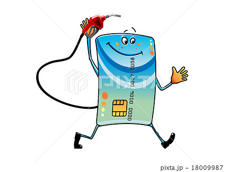 Cartoon bank credit card with gasoline nozzle 18009987