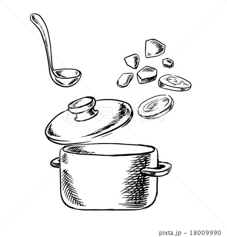 Cooking process of soup with vegetables Cooking process of soup with vegetables 18009990
