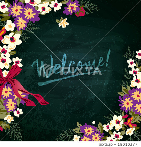 Vector illustration of Floral Welcome board 18010377
