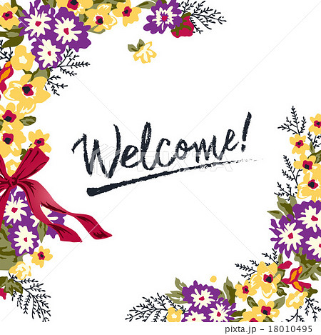 Vector Illustration Of Floral Welcome Boardのイラスト素材 18010495 Pixta