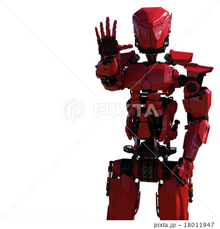 制止するロボット　perming3DCGイラスト素材 18011947