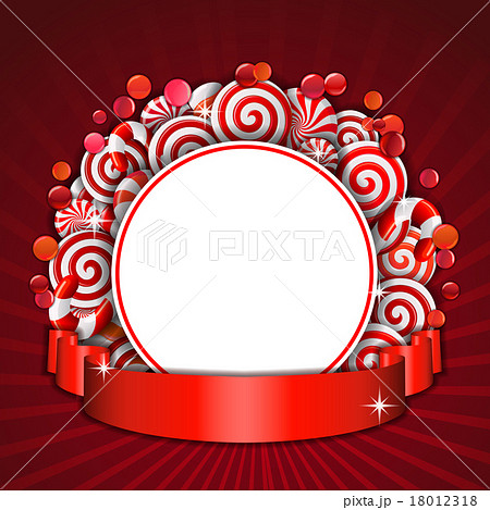 Frame with red and white  candies. 18012318