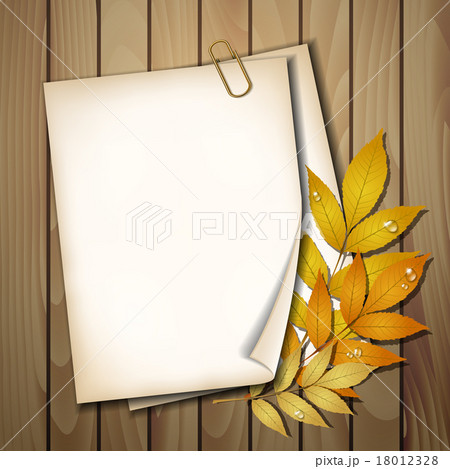 Paper sheet with autumn leaves 18012328