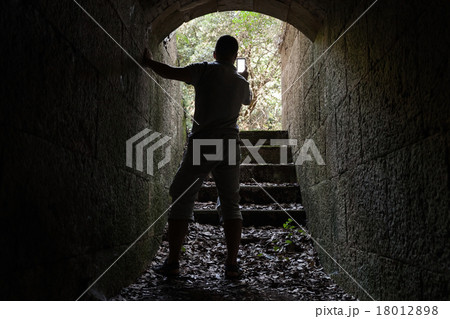 Young man taking photo on his mobile smart phone 18012898