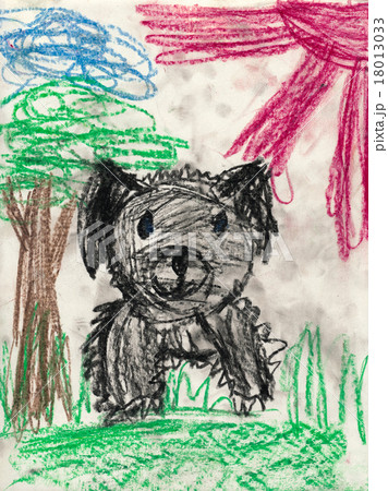 disheveled dog. children drawing disheveled dog. children drawing 18013033