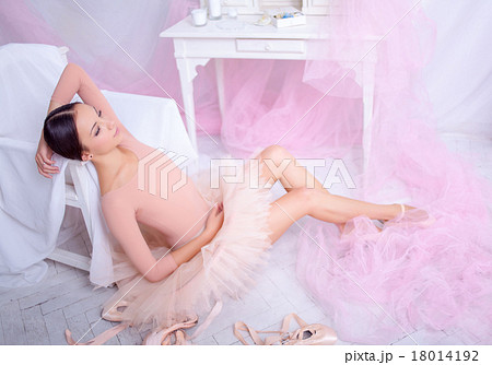 Professional ballet dancer resting after the Professional ballet dancer resting after the 18014192