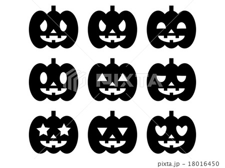 ハロウィン カボチャ イラスト アイコン 黒のイラスト素材 ハロウィン カボチャ イラスト アイコン 黒のイラスト素材