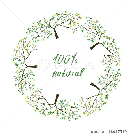 Frame or label with trees for natural eco products Frame or label with trees for natural eco products 18017519